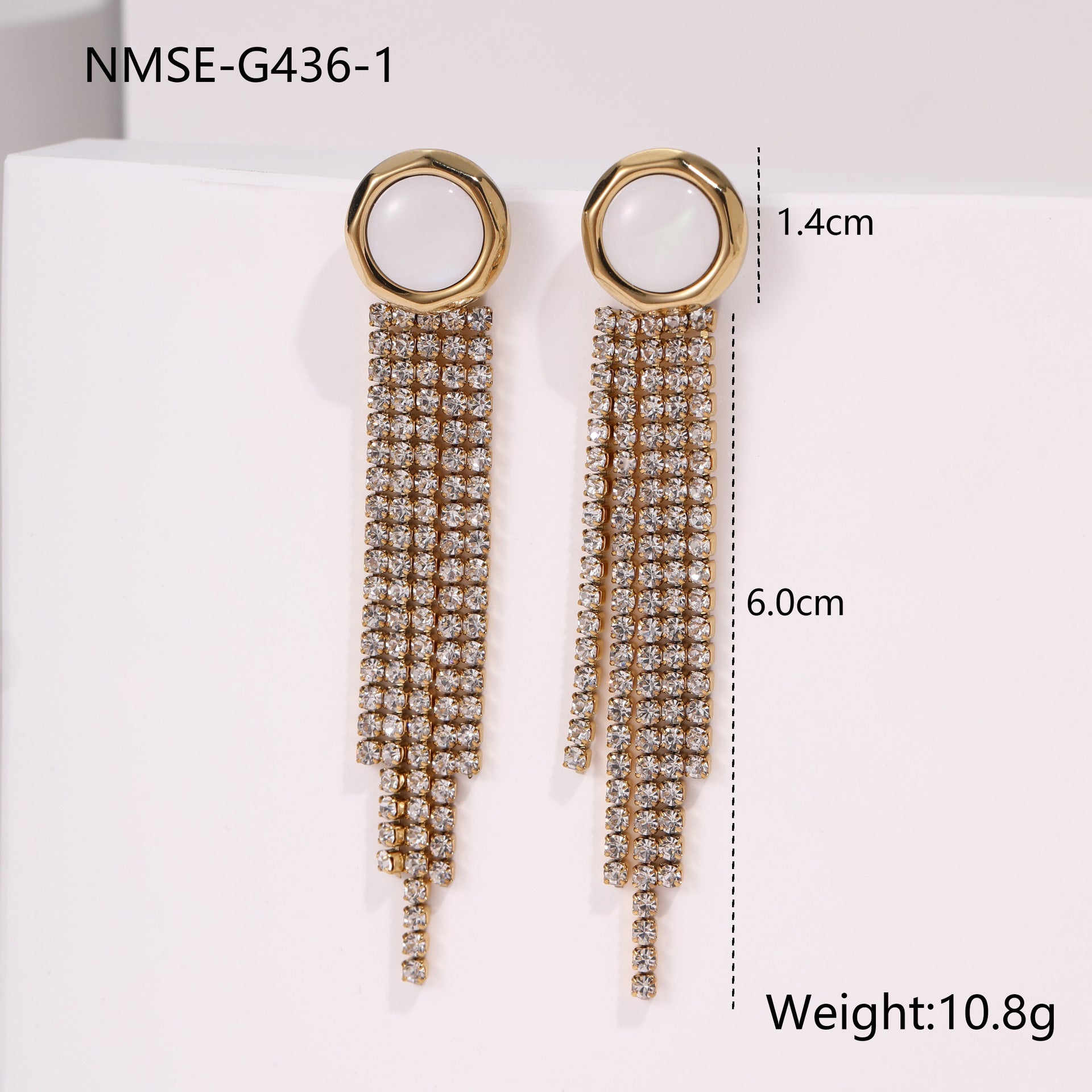 Diamond Tassel Love Stainless Steel Earrings Weloria