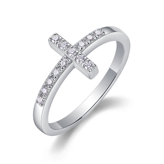 Holy Light Cross - A Fashionable And Luxurious Jewelry Piece Set With Moissanite S925 Sterling Silver And Platinum-plated Diamond Weloria
