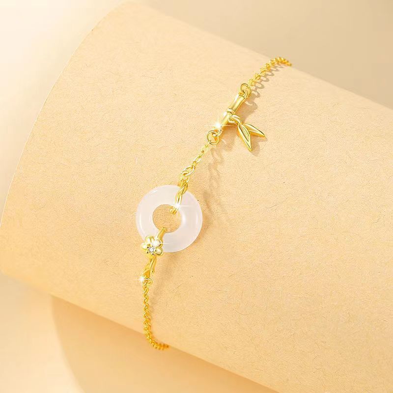 Luxury Fashion Peace Buckle White Chalcedony Bracelet Weloria