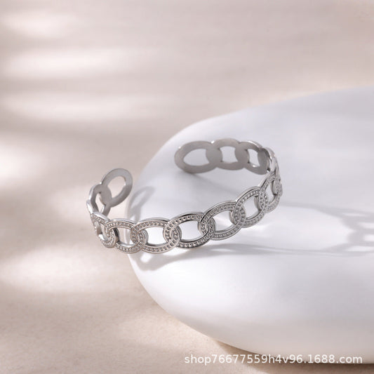 New Simple Geometric Simple Bracelet Bracelet Women's Stainless Steel Weloria