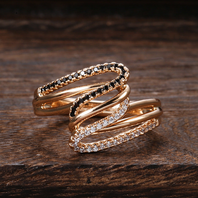 Fashion Personality Micro-inlaid Zircon Ring Women Weloria
