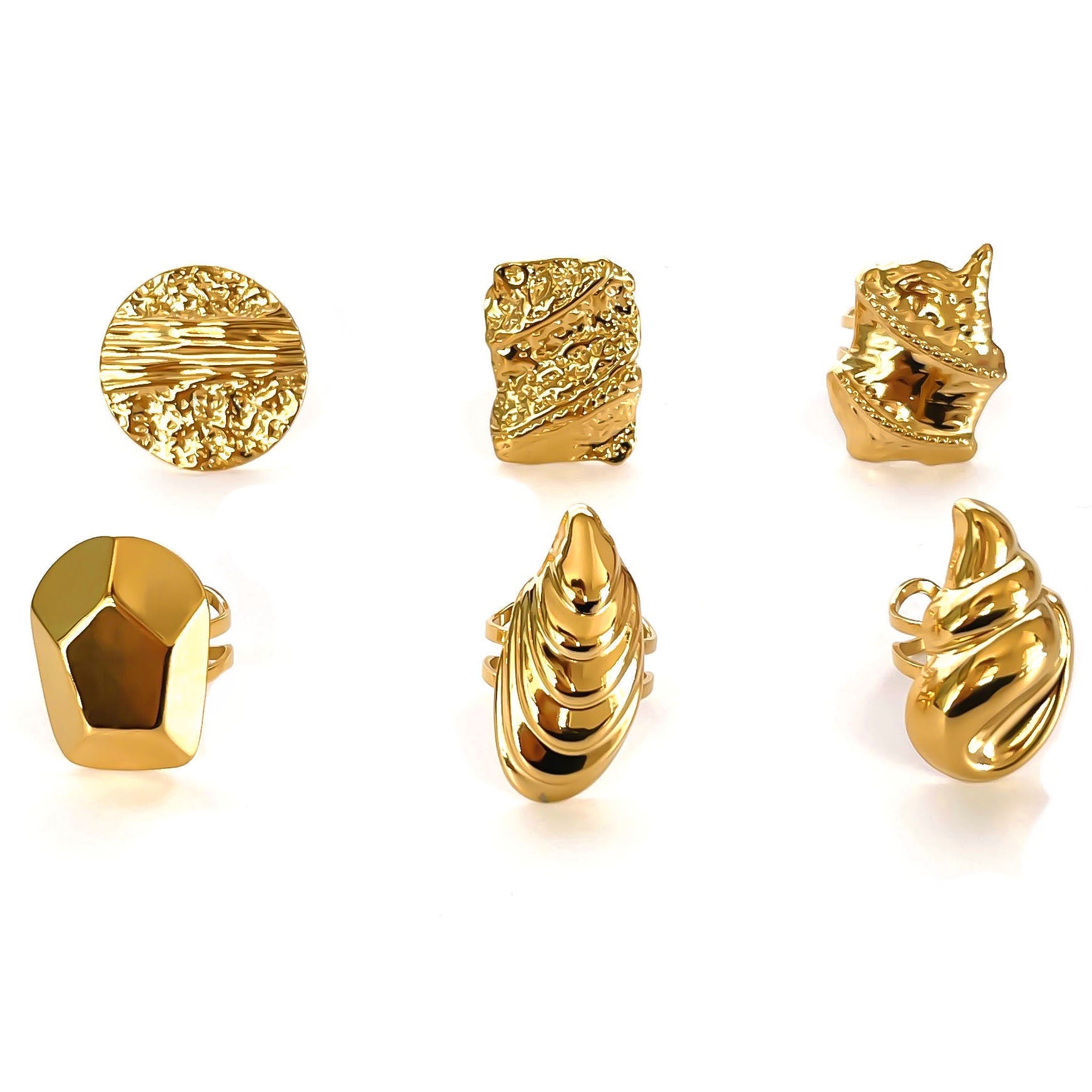 RETRO Geometric Irregular Opening Women's Ring Weloria