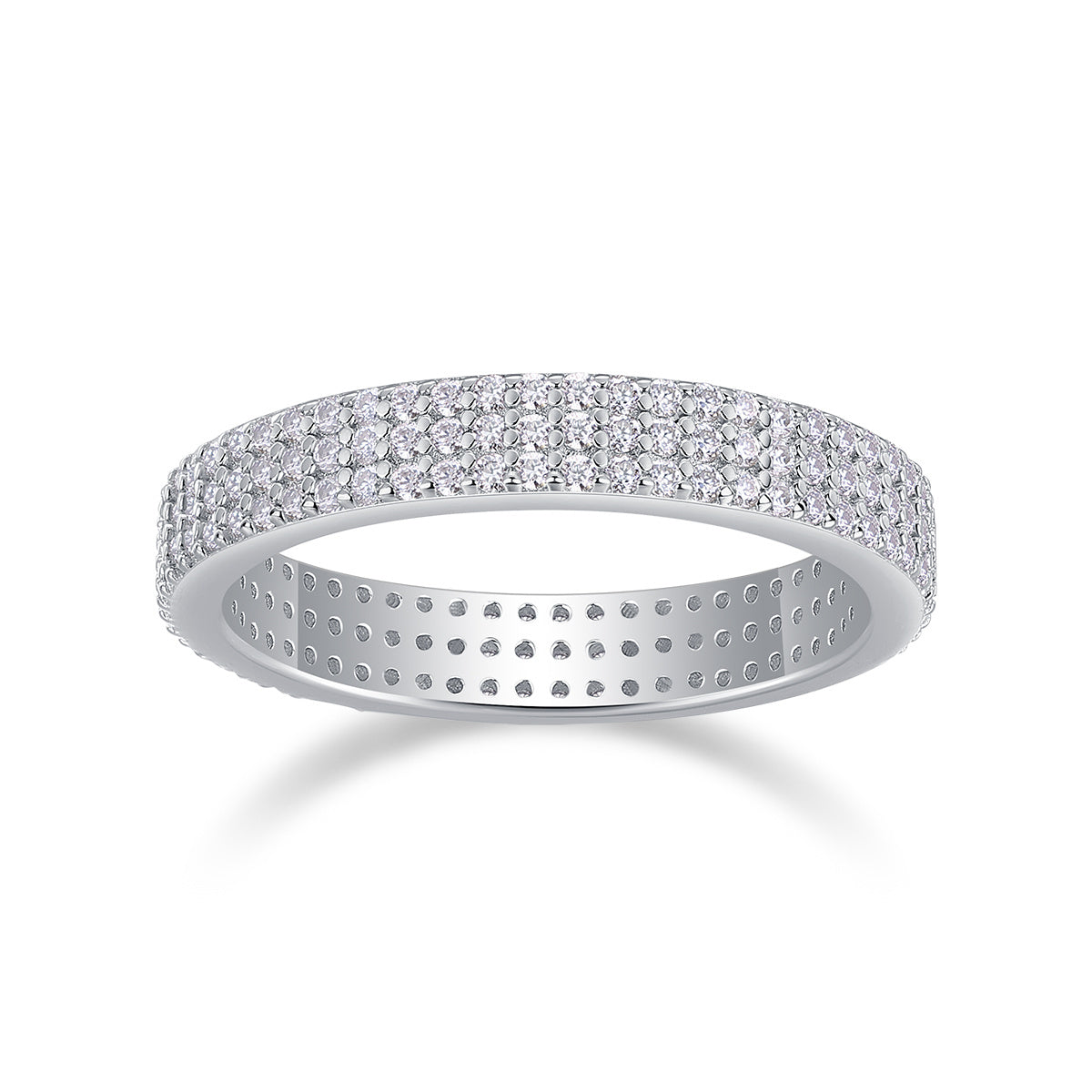 Light Up The Moments - A Fashionable Jewelry Ring Set With Moissanite S925 Sterling Silver And Platinum-plated Diamond Weloria