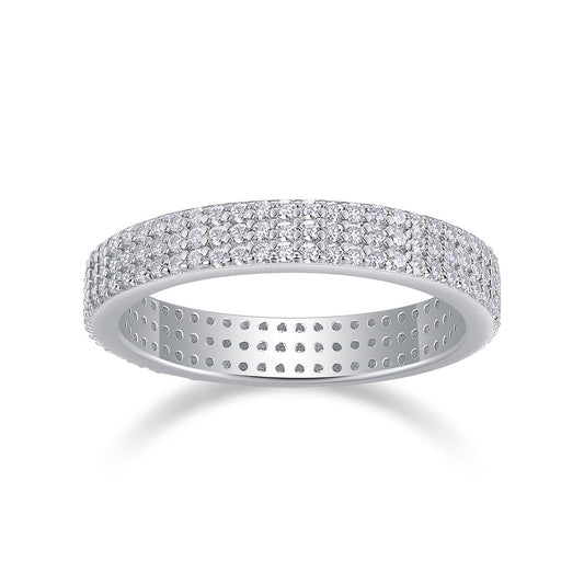 Light Up The Moments - A Fashionable Jewelry Ring Set With Moissanite S925 Sterling Silver And Platinum-plated Diamond Weloria