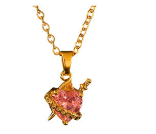 Cupid Elos Arrow Heart Flower Pendant With Brick Crystal Necklace Weloria