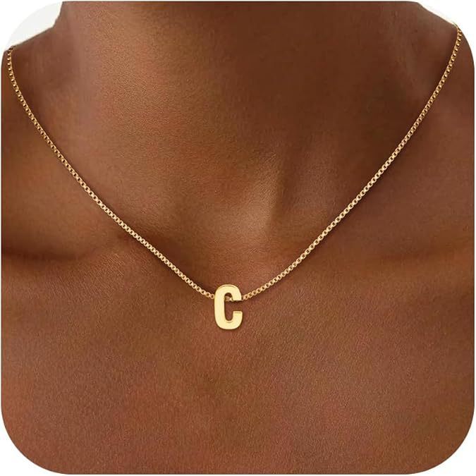 Stainless Steel A- Z Pendant Necklace 26 Letter Necklace Elegant Graceful Weloria