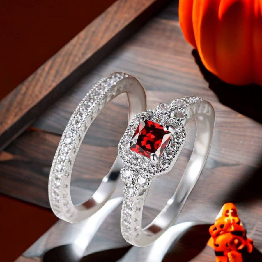Fashion Ring Set Zircon Simple Ring Weloria