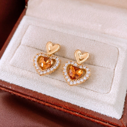 Women's Versatile And Simple Silver Needle Heart-shaped Earrings Weloria