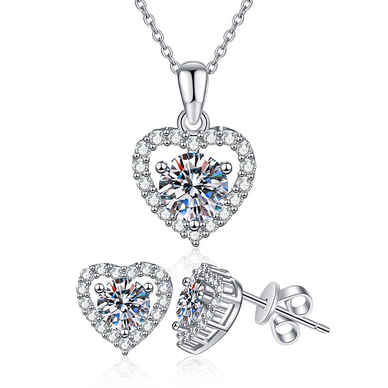 S925 Sterling Silver Ear Stud Pendant Suit Weloria