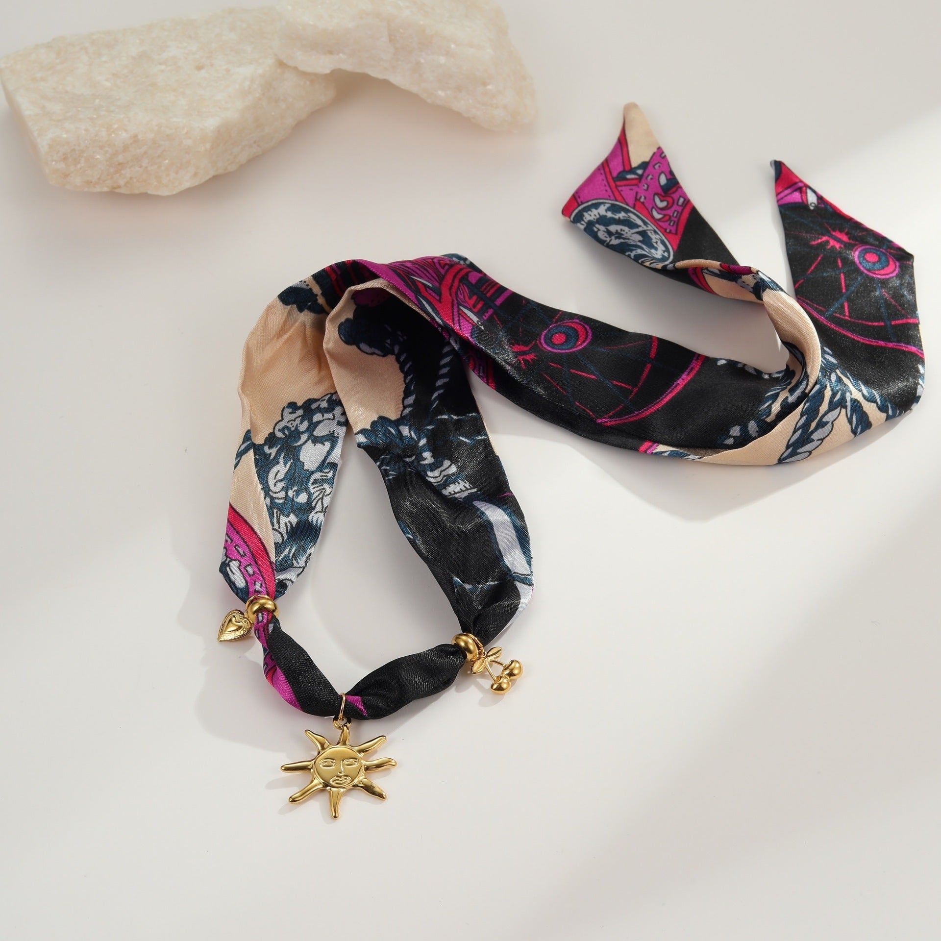 Autumn And Winter Scarf Series Sun Pendant Necklace High Sense Weloria