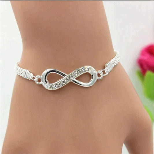 Fashion Exquisite 8-word Infinite Silver-plated Bracelet Weloria