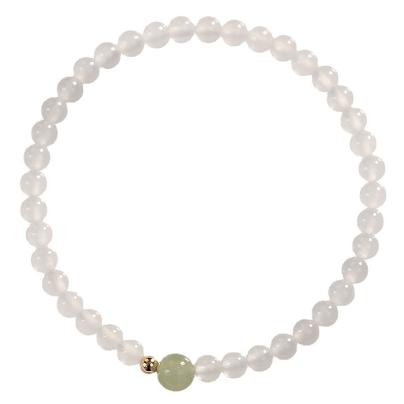 Natural Hetian Jade White Agate Women's Bracelet Weloria