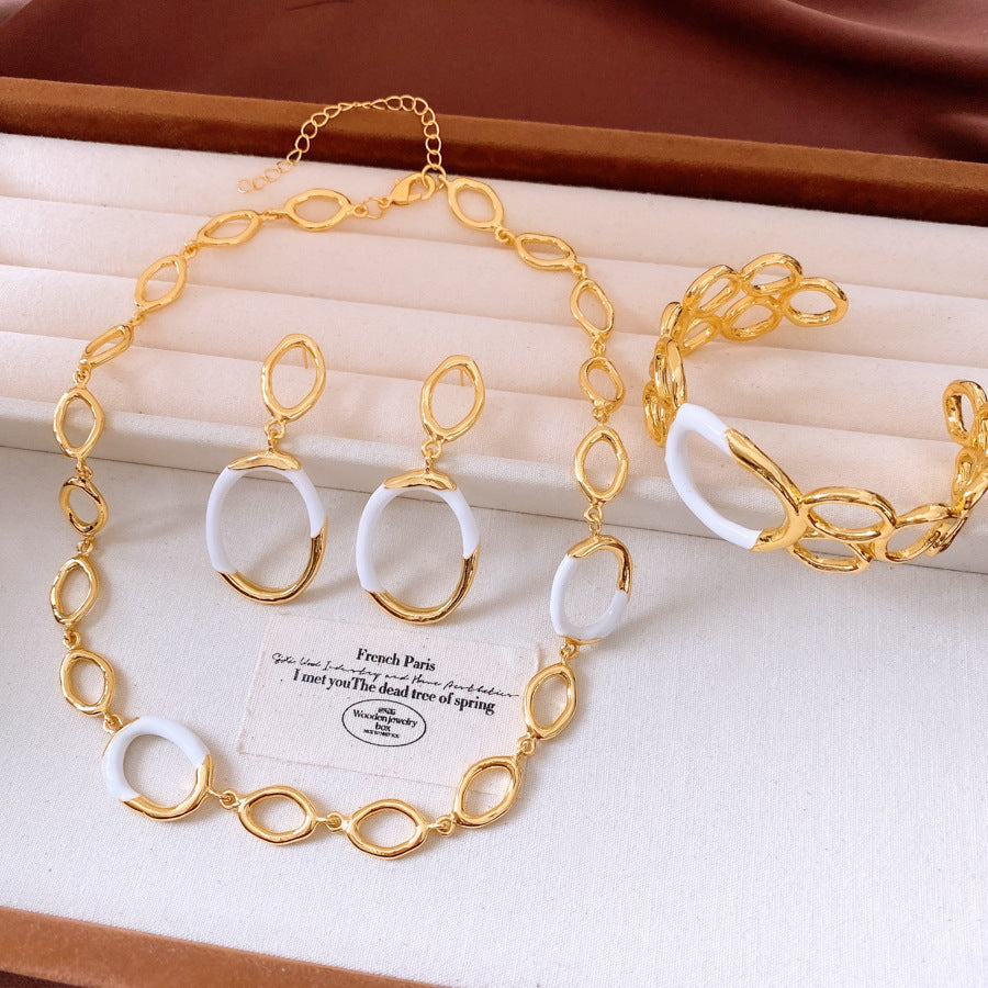 Hollow Bracelet Necklace And Earrings Suite Weloria