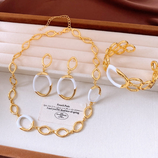 Hollow Bracelet Necklace And Earrings Suite Weloria