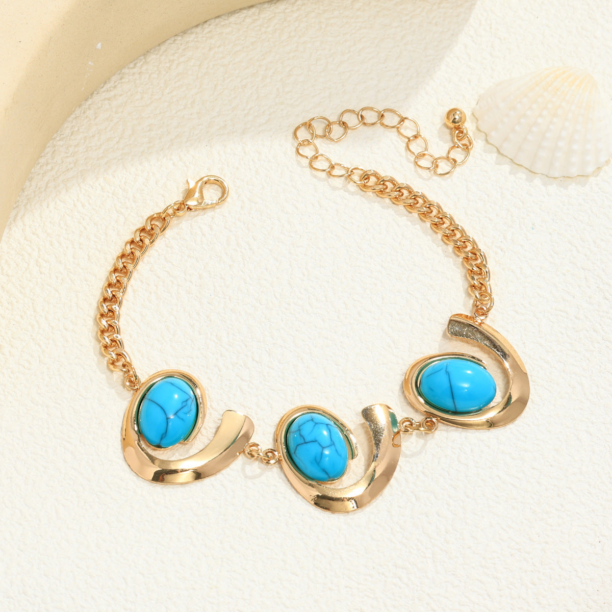 Inlaid Turquoise Spiral Earrings Necklace Bracelet Ring Set Weloria