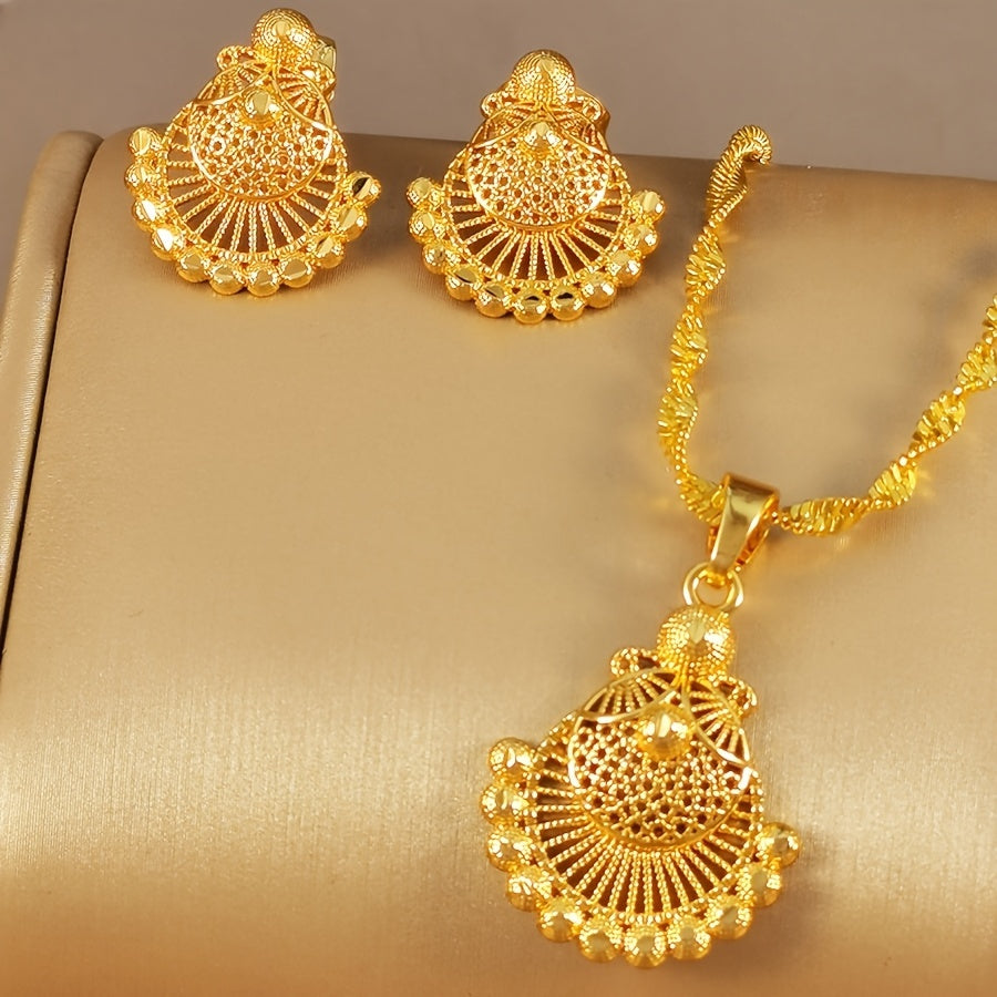 India Africa Light Luxury Shell Necklace Earrings Suit Weloria