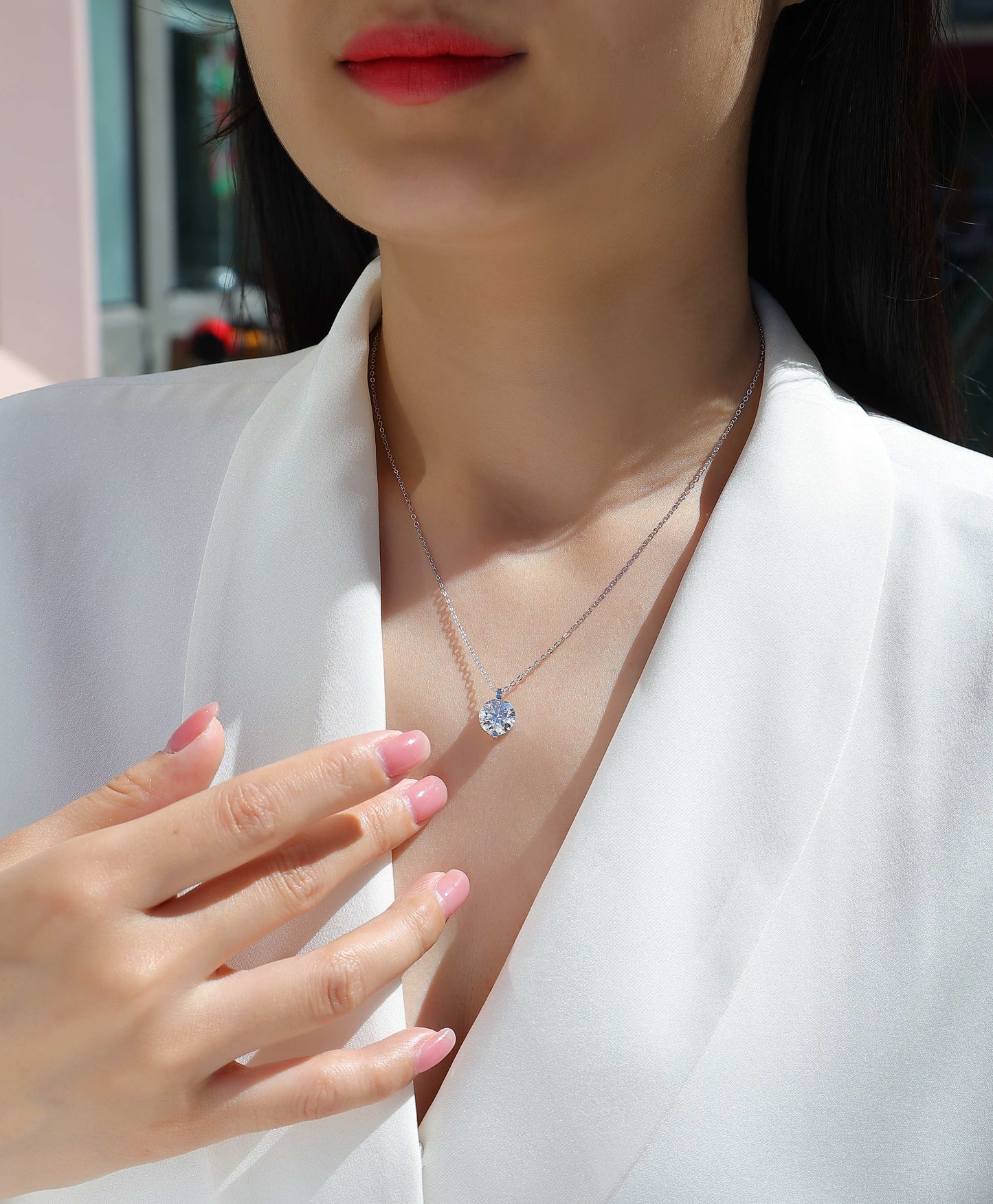 Time Lasts - A Fashionable And Luxurious Diamond Jewelry Pendant Set With 2-carat, 3-carat And 5-carat Moissan Diamonds, S925 Sterling Silver And Platinum Plating Weloria