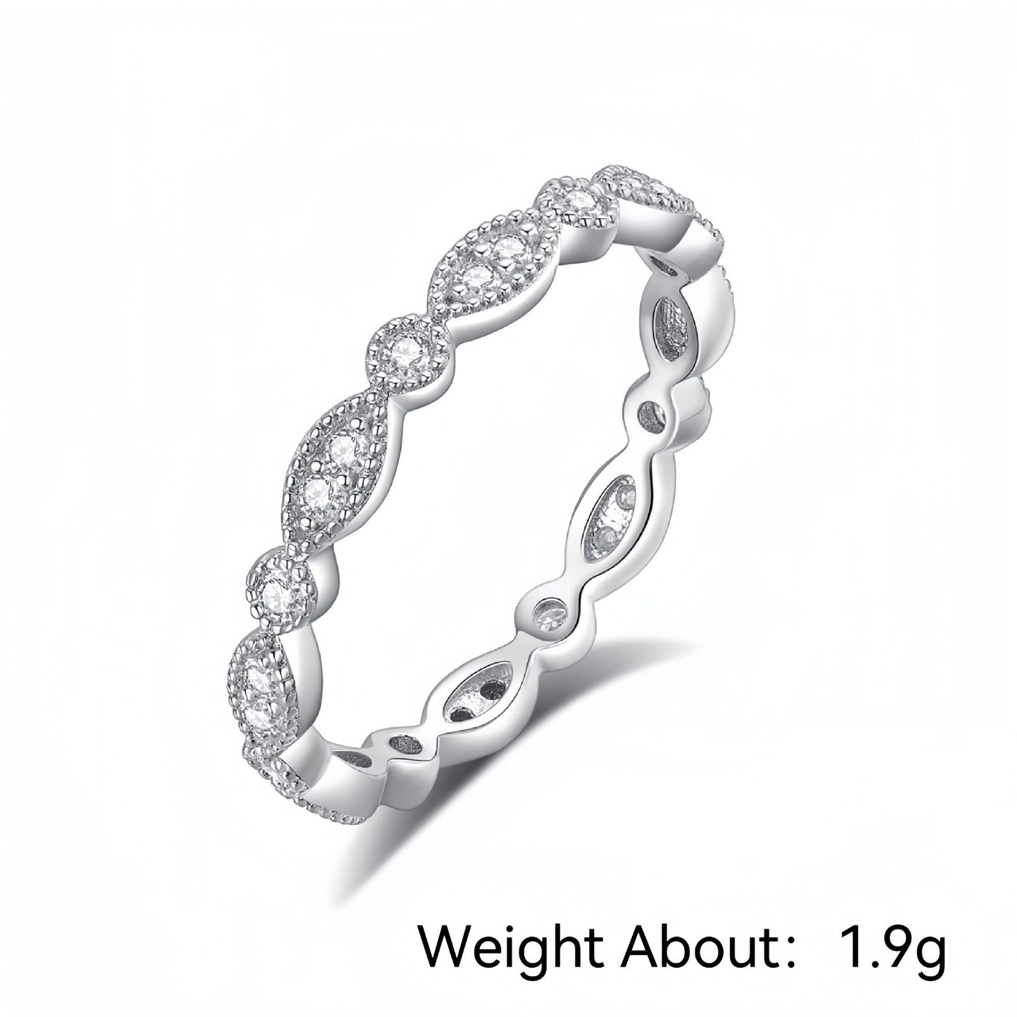 Classic Sansheng Sanshi Couple Rings Twist Twisted String Zircon Lines Weloria