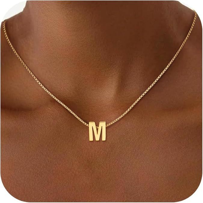 Stainless Steel A- Z Pendant Necklace 26 Letter Necklace Elegant Graceful Weloria