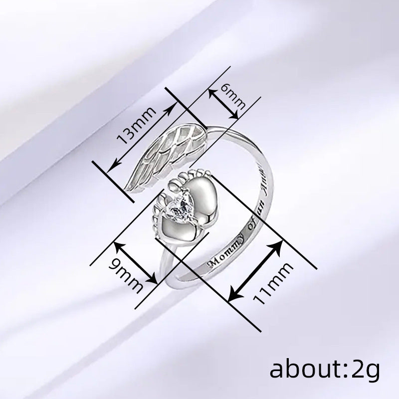 European And American Baby Footprints Ring Weloria