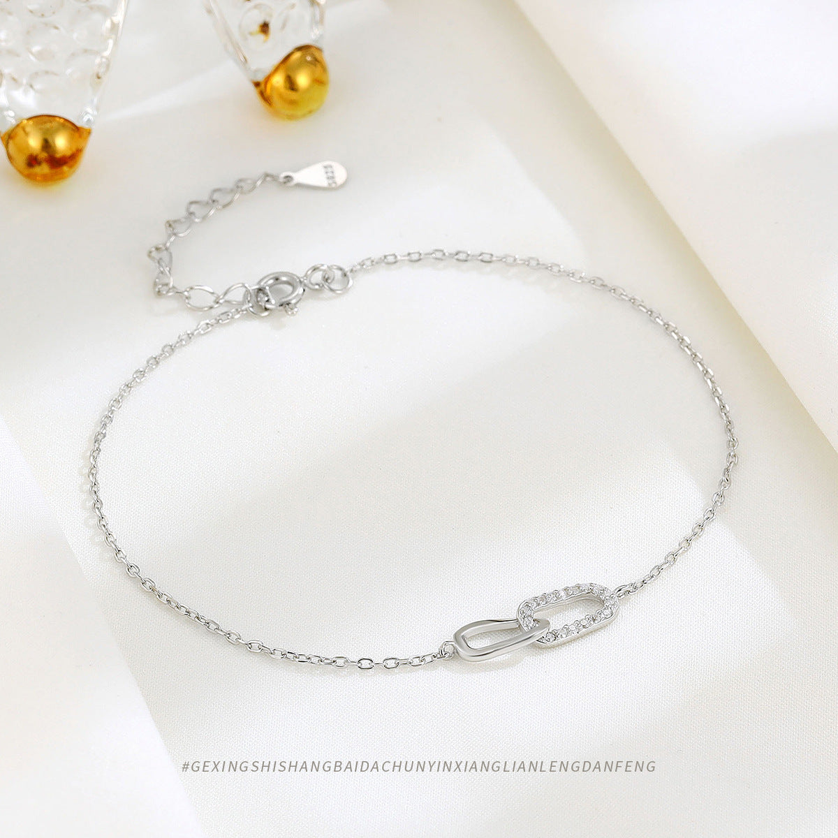 S925 Sterling Silver Mobius Strip Bracelet Weloria