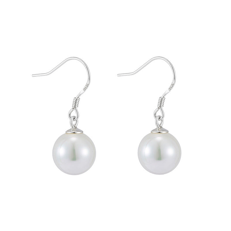All-matching Opal Ear Hook 925 Sterling Silver Shell Pearl Earrings High-grade Female Earrings Weloria