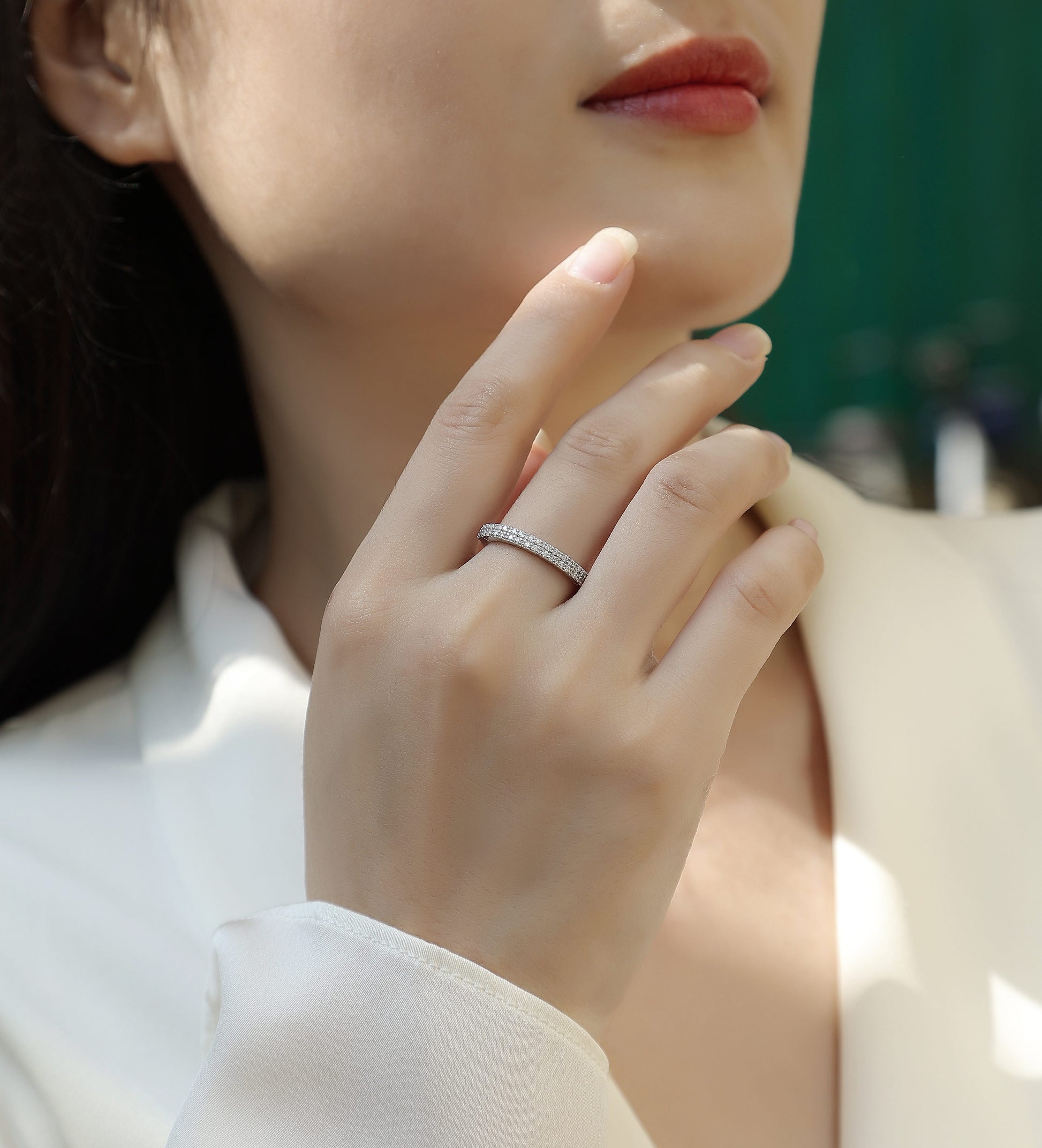 For Love - A Fashionable And Luxurious Jewelry Accessory Set With Moissanite S925 Sterling Silver And Platinum-plated Diamond Weloria