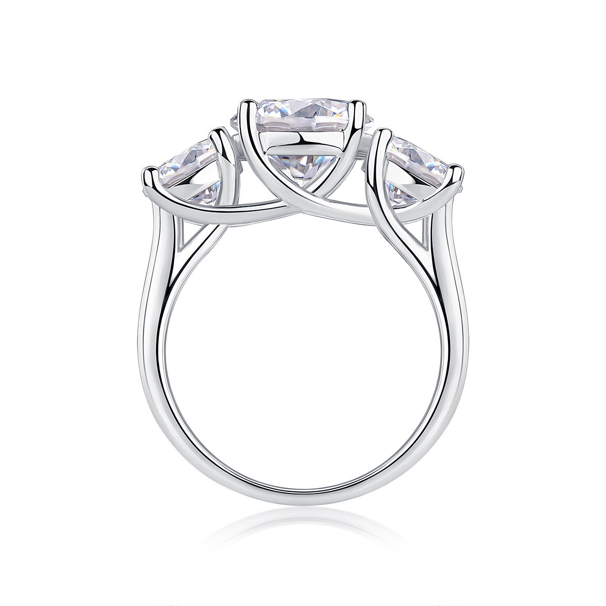 Three Lives Of Fortune - A Fashionable And Luxurious Jewelry Piece Set With 3-carat Moissan Diamond S925 Sterling Silver And Platinum-plated Diamond Weloria