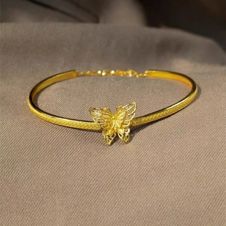 Ancient Silk Butterfly New Chinese Retro Hemp Pattern Half Bracelet Bracelet Weloria