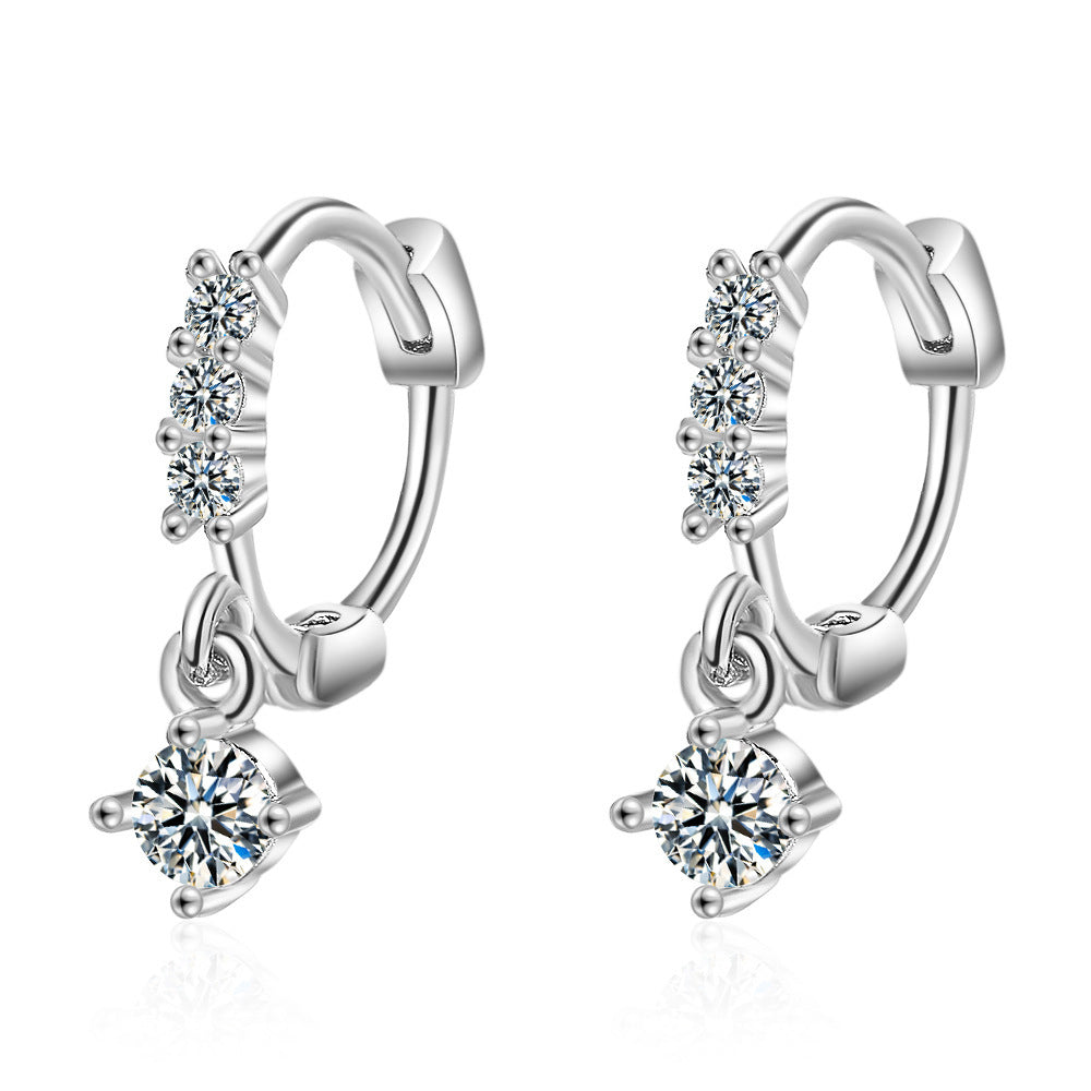 Gang Drill Ear Clip Female Diamond Inlaid Short Temperament Weloria