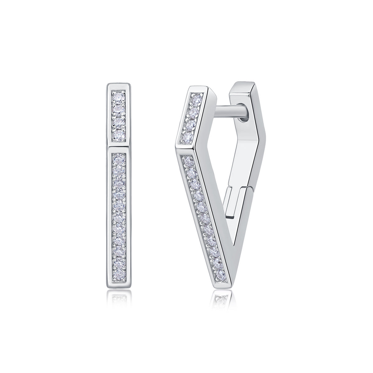 Coronation - Fashionable And Luxurious Diamond Jewelry Set With Moissanite S925 Sterling Silver And Platinum-plated Stud Earrings Weloria