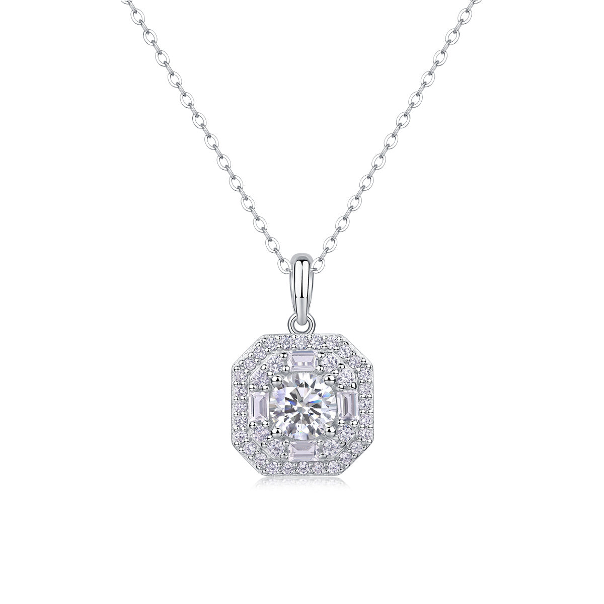 Small Square Bag - A Fashionable And Luxurious Diamond Jewelry Piece Set With 1-carat Moissan Diamond S925 Sterling Silver And Platinum-plated Pendant Weloria