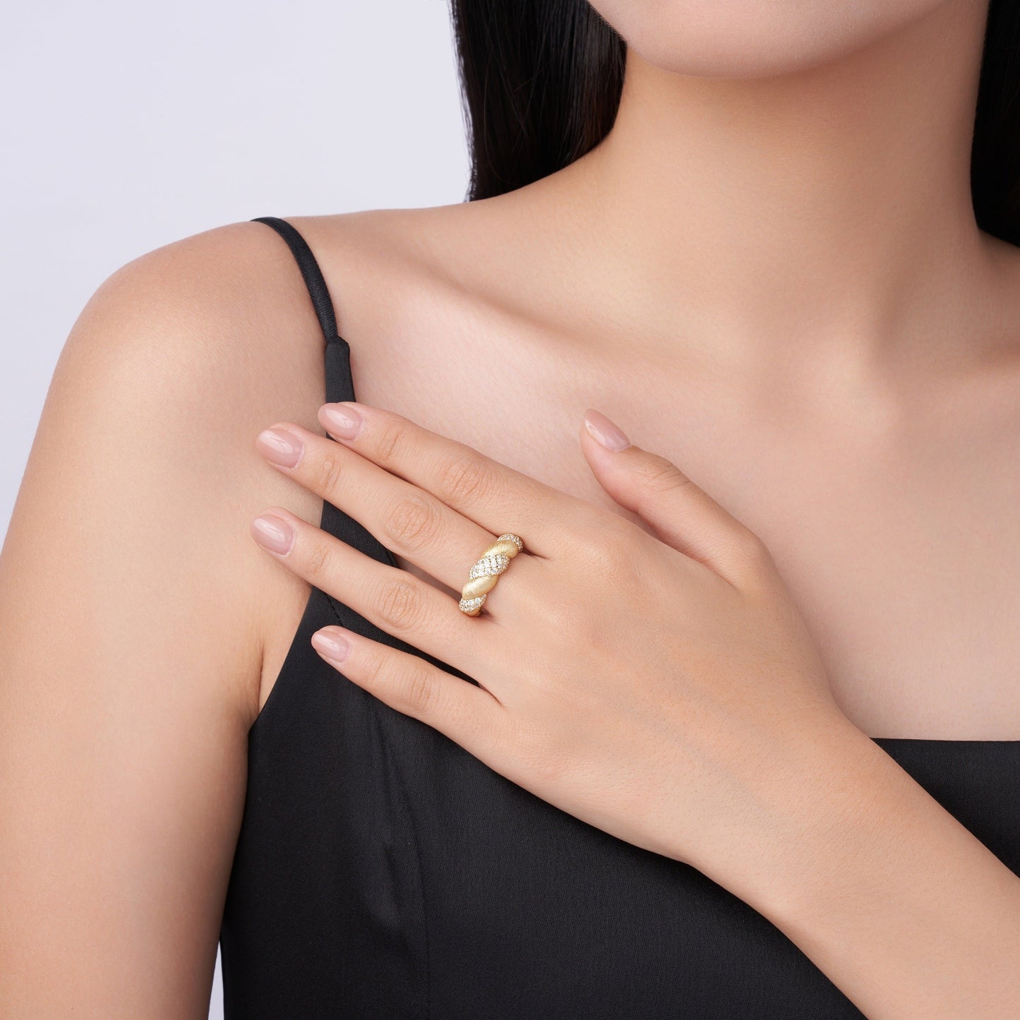Tengman - A Fashionable Jewelry Accessory Set With Moissanite S925 Sterling Silver And Gold-plated Diamond Weloria