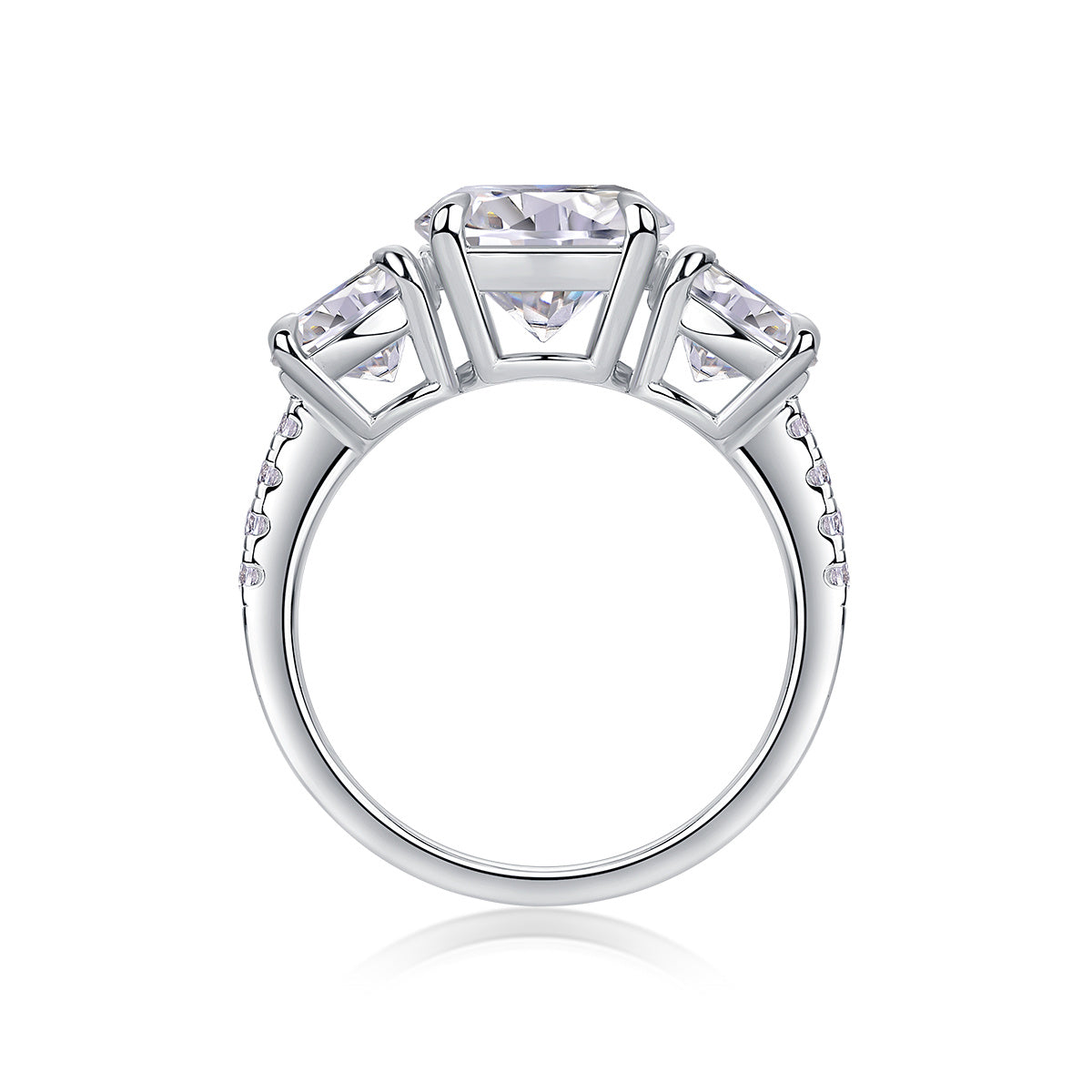 Three Shining Stars - A Fashionable And Luxurious Jewelry Piece Set With 3-carat Moissanite S925 Sterling Silver And Platinum-plated Diamond Weloria