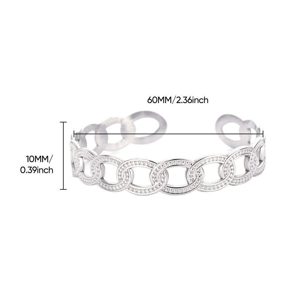 New Simple Geometric Simple Bracelet Bracelet Women's Stainless Steel Weloria