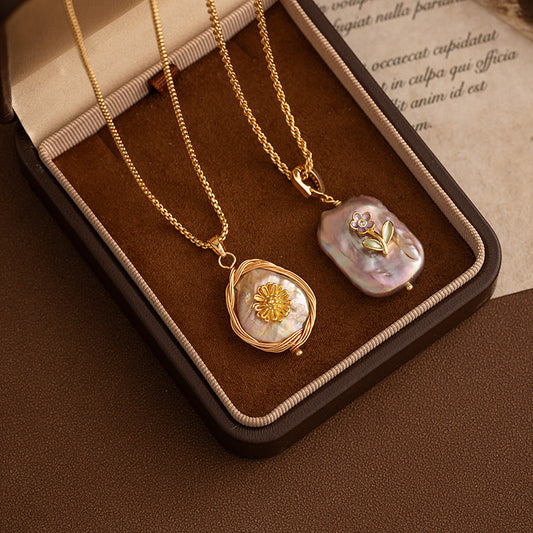 Natural Baroque Freshwater Pearl Pendant Necklace Neck Accessories Weloria