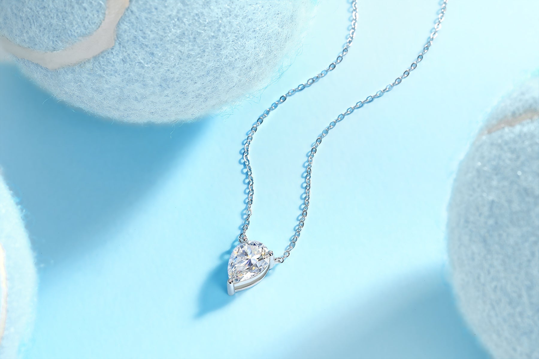 Water Drop - Fashionable Jewelry Pendant Set With Moissanite S925 Sterling Silver And Platinum-plated Diamond, Moissanite Silver Jewelry Weloria