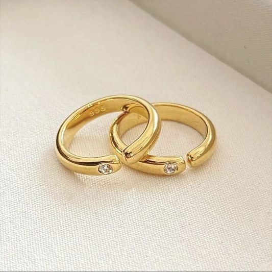Color Retaining Ancient Law Alluvial Gold Spot Drill Loach Back Ring Weloria