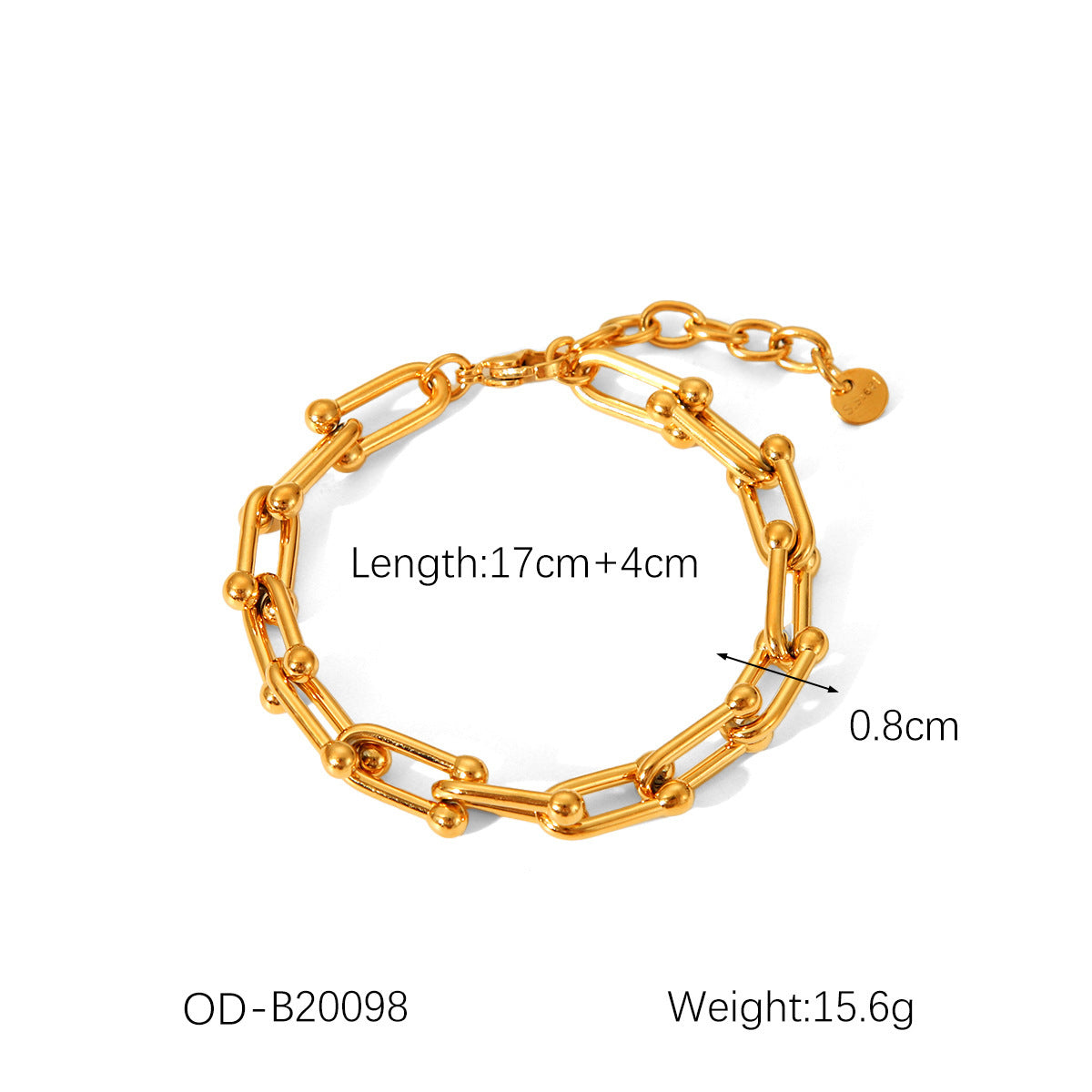 Stainless Steel Necklace Horseshoe Chain Bracelet Earrings Weloria