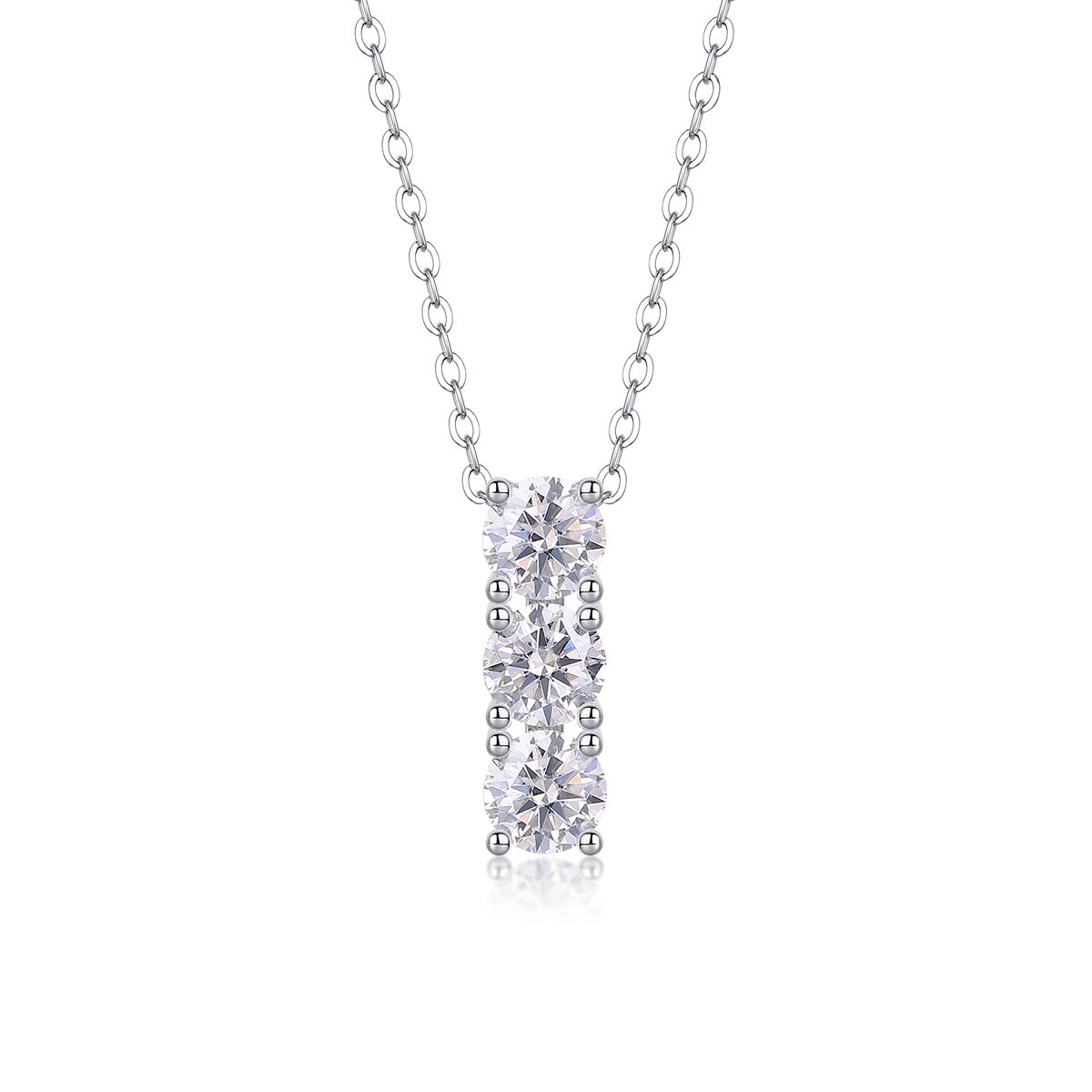Round - A Fashionable And Luxurious Diamond Jewelry Pendant Set With 0.5-carat Moissan Diamonds, S925 Sterling Silver And Platinum Plating Weloria