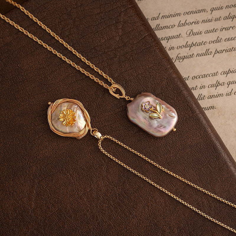 Natural Baroque Freshwater Pearl Pendant Necklace Neck Accessories Weloria