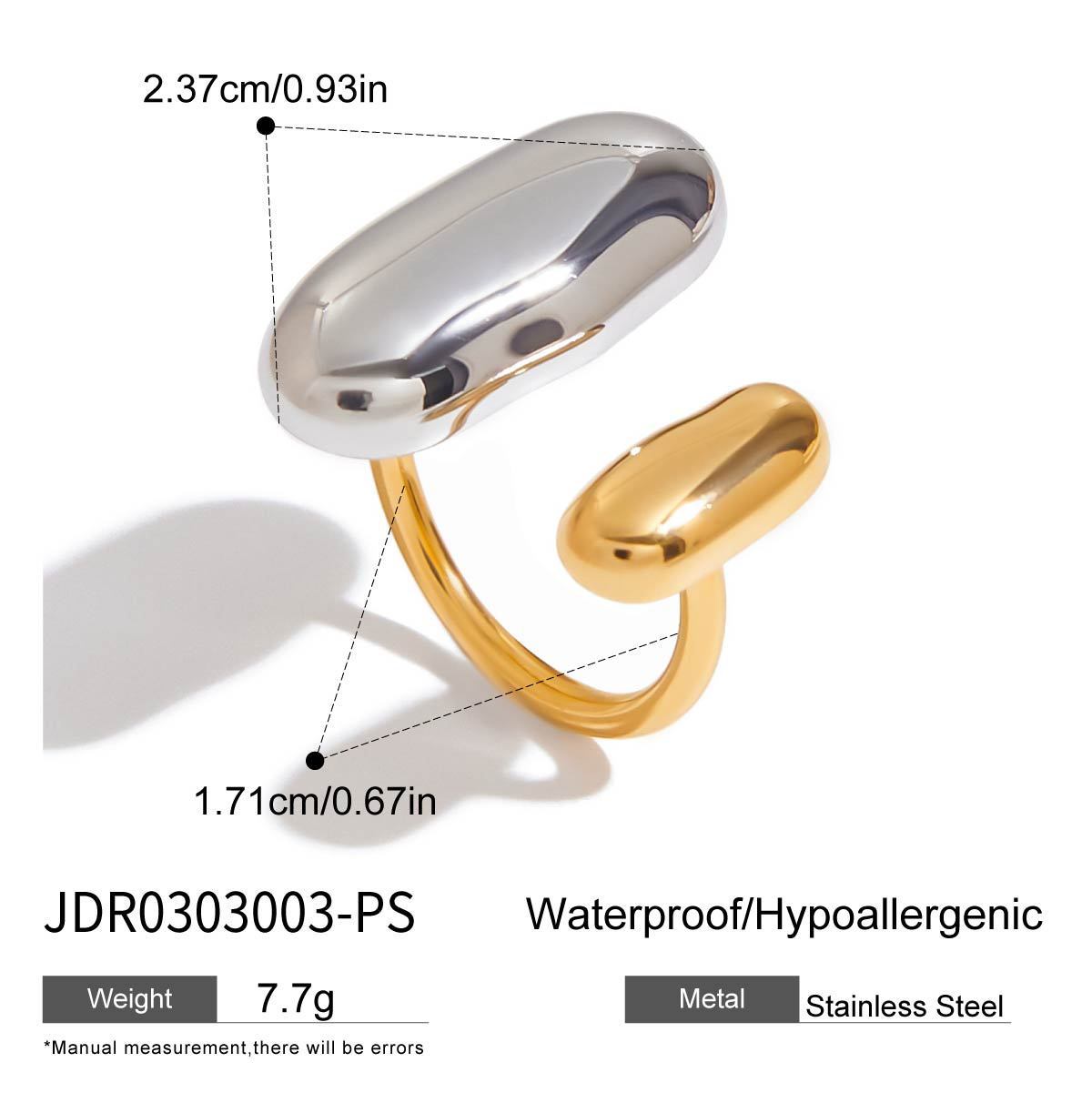 Design Sense Modern Minimalist Style 18K Gold Stainless Steel Ring Weloria