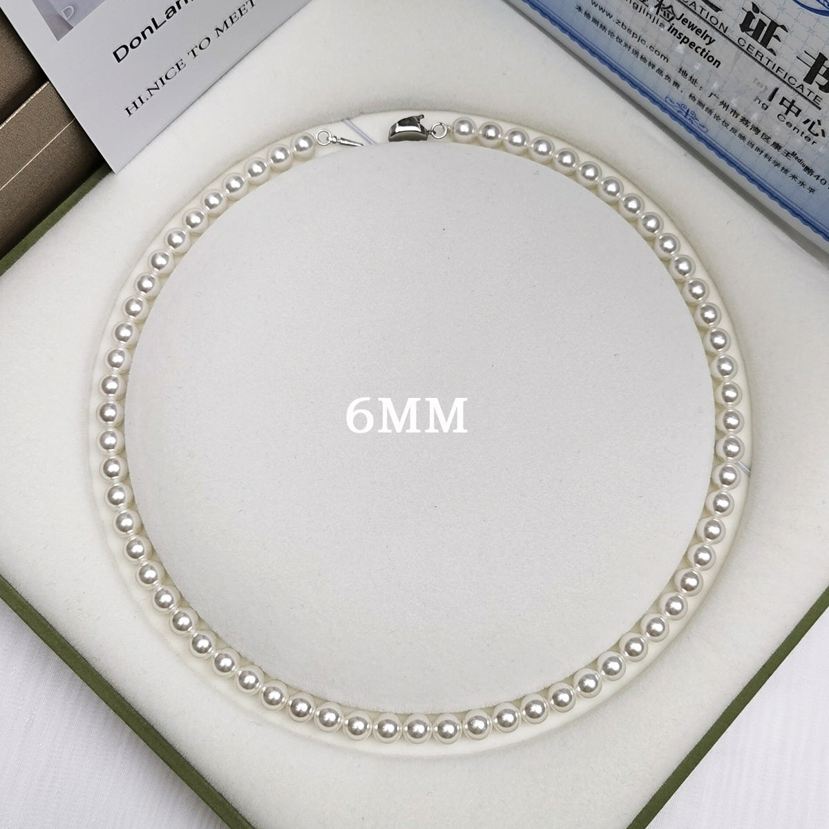 925 Silver Ingot Buckle Strong Light High Quality Shell Pearls Australian White Necklace Weloria