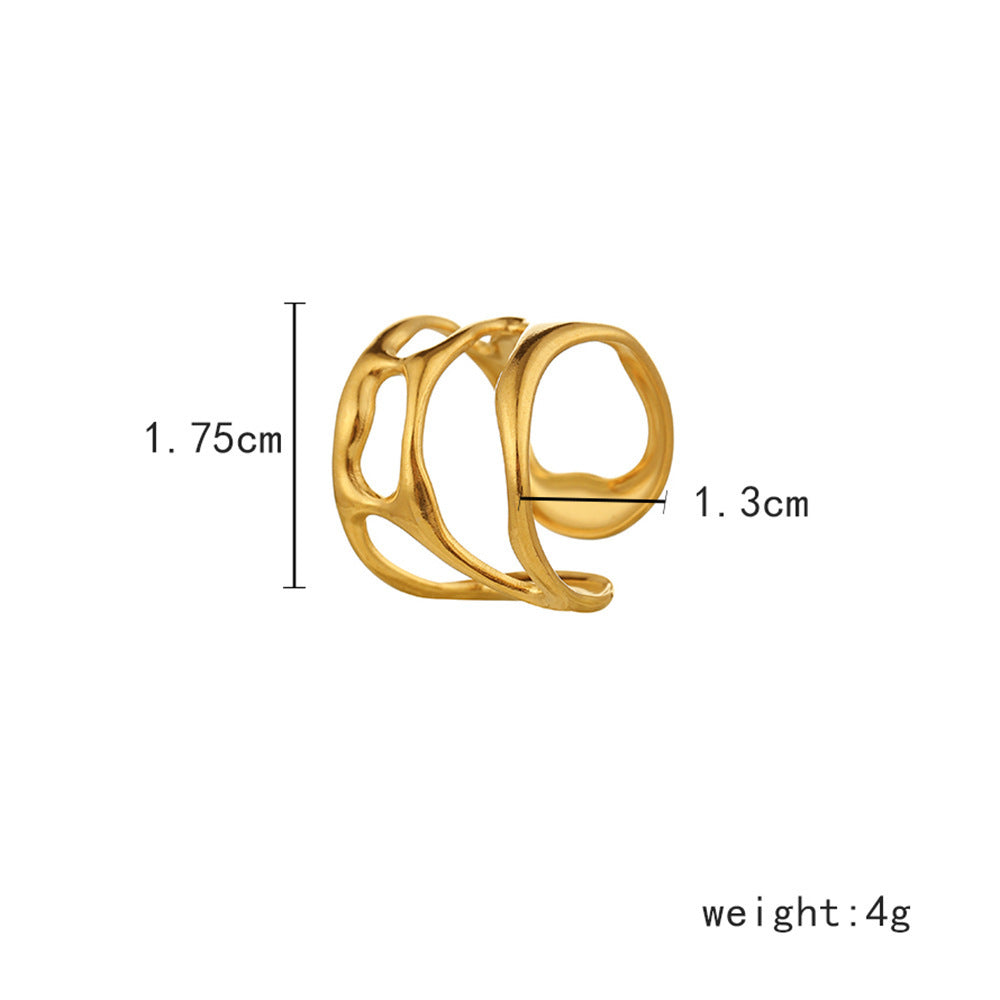 Fashion Retro Characteristic All-match Golden Open-end Hollow Ring Weloria
