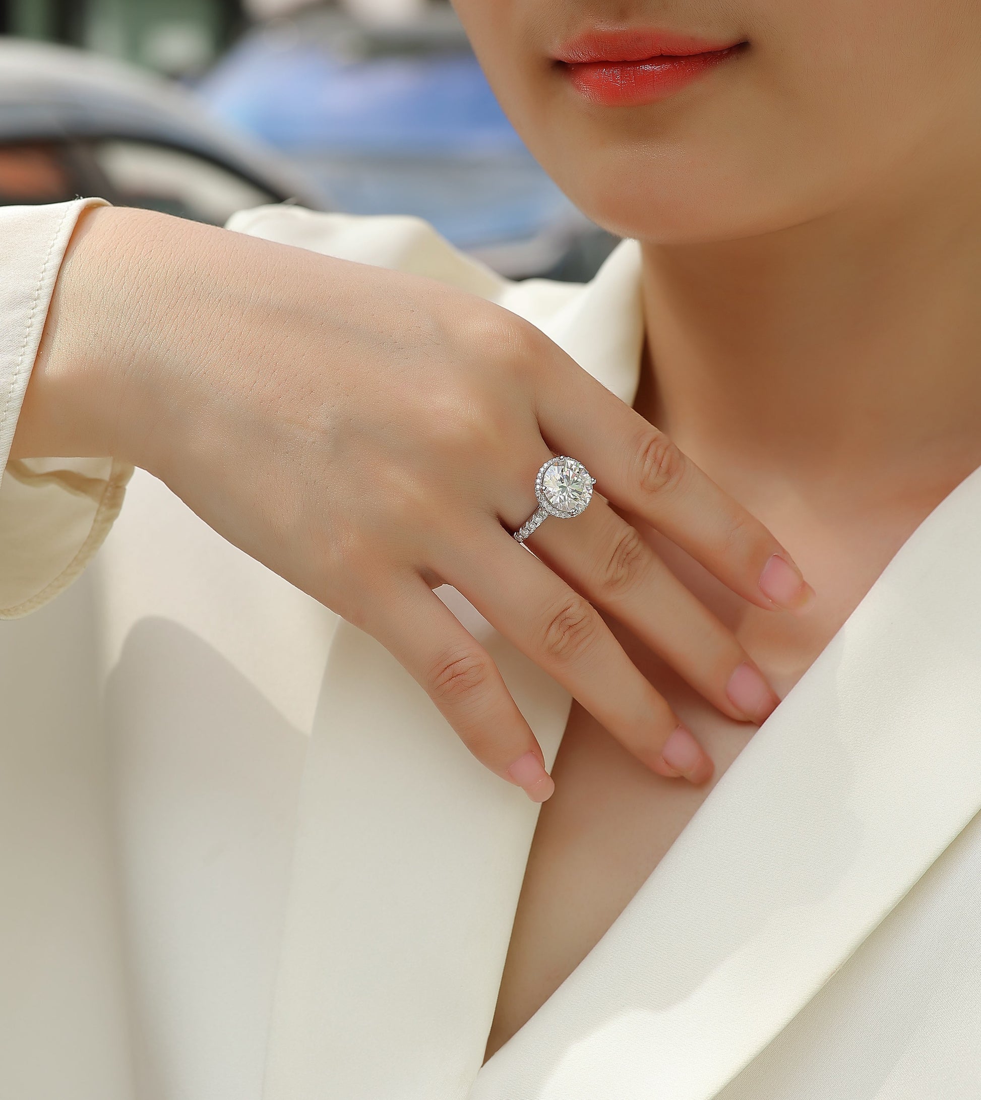 Starry Sky - A Fashionable And Luxurious Jewelry Piece Set With 5-carat Moissan Diamond S925 Sterling Silver And Platinum-plated Diamond Weloria