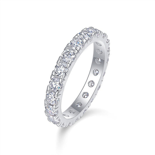 Spring Breeze For Ten Miles - A Fashionable And Luxurious Jewelry Piece Set With One-tenth Carat Moissan Diamond S925 Sterling Silver And Platinum-plated Diamond Weloria