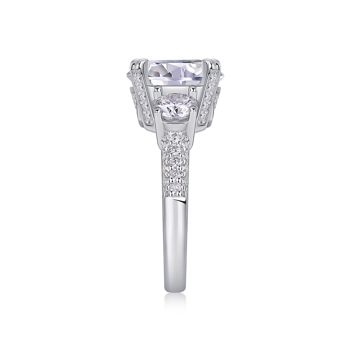 Dazzling Stars - A Fashionable And Luxurious Jewelry Piece Set With 5-carat Moissan Diamond S925 Sterling Silver And Platinum-plated Diamond Weloria