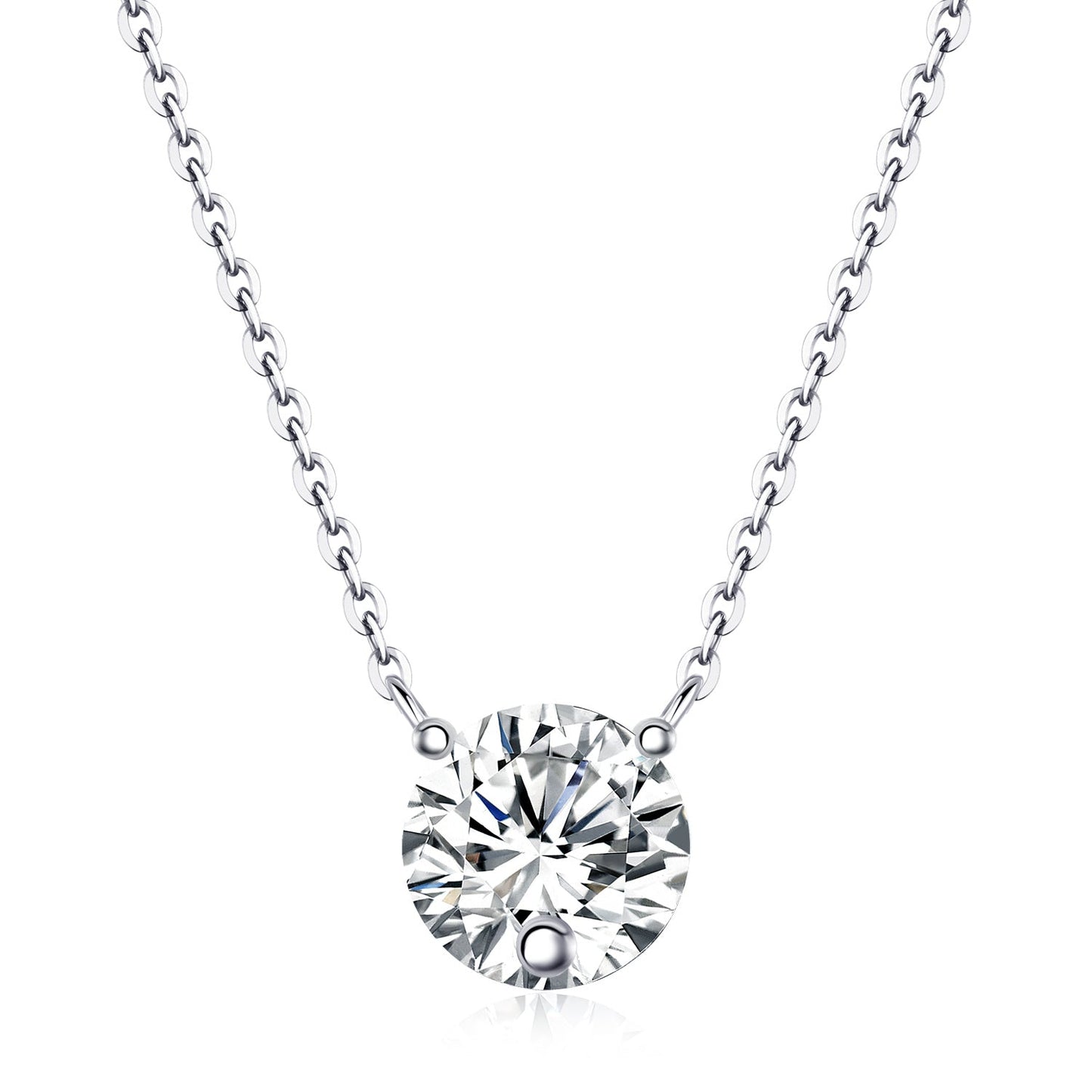 Love Of Time - A Fashionable And Luxurious Diamond Jewelry Piece Set With 2-carat Moissan Diamond S925 Sterling Silver And Platinum-plated Pendant Weloria