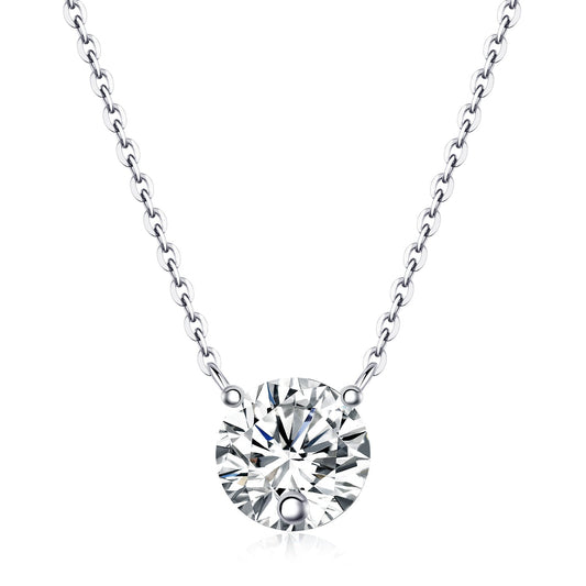Love Of Time - A Fashionable And Luxurious Diamond Jewelry Piece Set With 2-carat Moissan Diamond S925 Sterling Silver And Platinum-plated Pendant Weloria