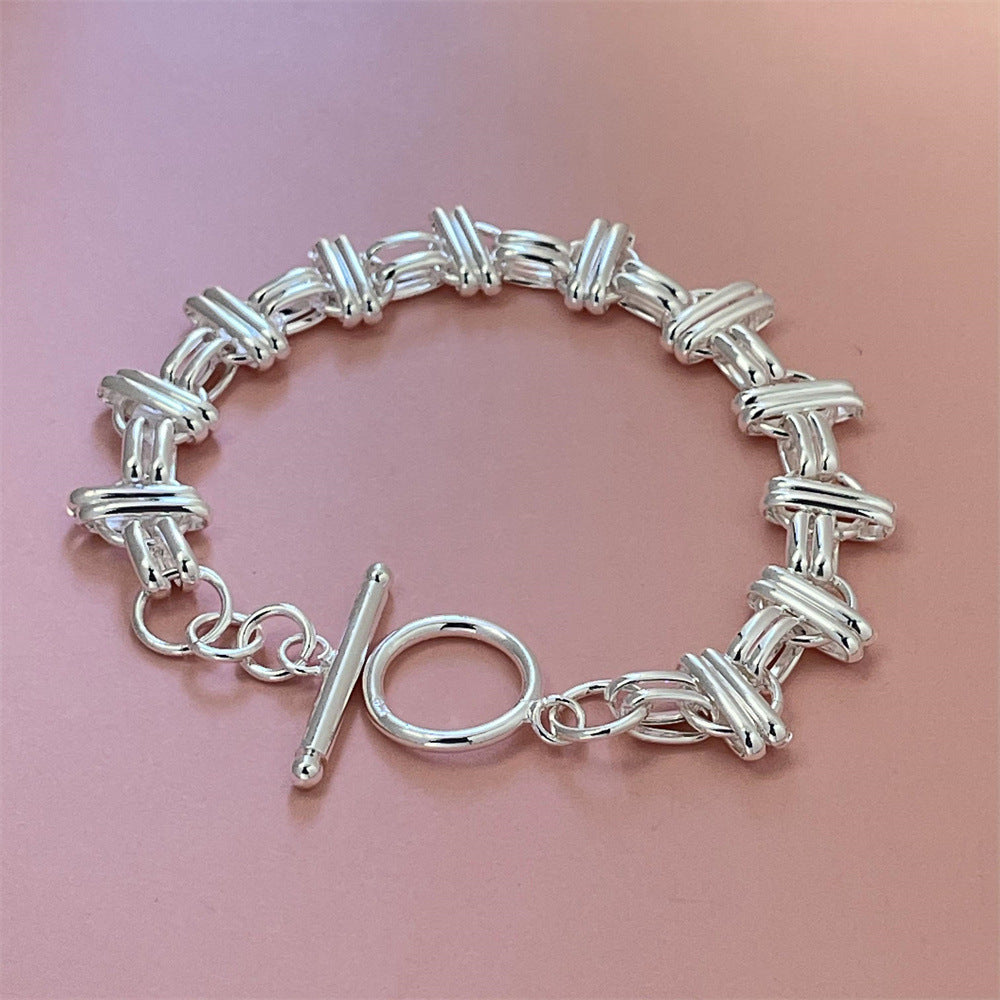 Silver Plated Tic Bracelet Xiaohongshu Same Style Bracelet Weloria